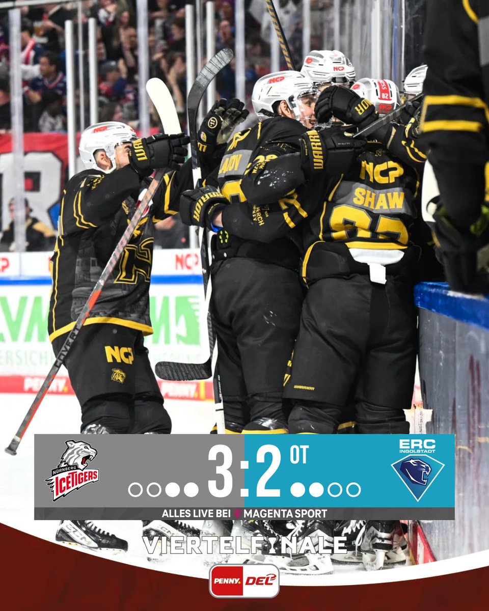 Die <a href="/Ice_Tigers/">Nürnberg Ice Tigers</a> gleichen die Serie aus! Auch in Spiel 4 liefern sich die Franken ein irres Duell mit dem <a href="/ERCIngolstadt/">ERC Ingolstadt</a>, das Jeremy McKenna in der Overtime zugunsten der Nürnberger entscheidet. #PENNYDEL