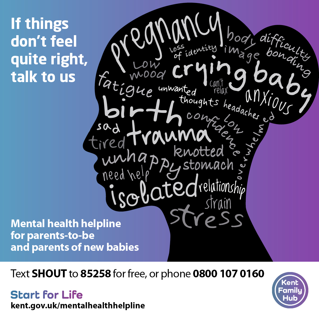 Are you an expectant or new parent and things don’t feel quite right? If you are struggling with your #mentalhealth sometimes talking can help. 

Speak to one of our trained advisors: Text SHOUT to 85258 or phone 0800 107 0160 for free, confidential advice.