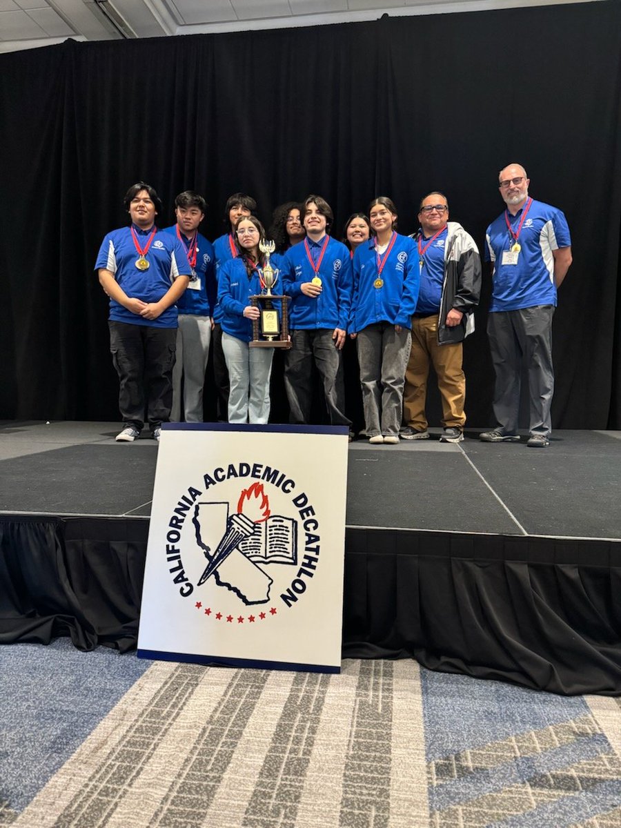 The <a href="/ElRanchoHS/">El Rancho HS</a> Academic Decathlon Team took 1st place in Division 2 at the state competition! 11th overall in the state! <a href="/cmelgarmath/">Mr. Melgar</a>