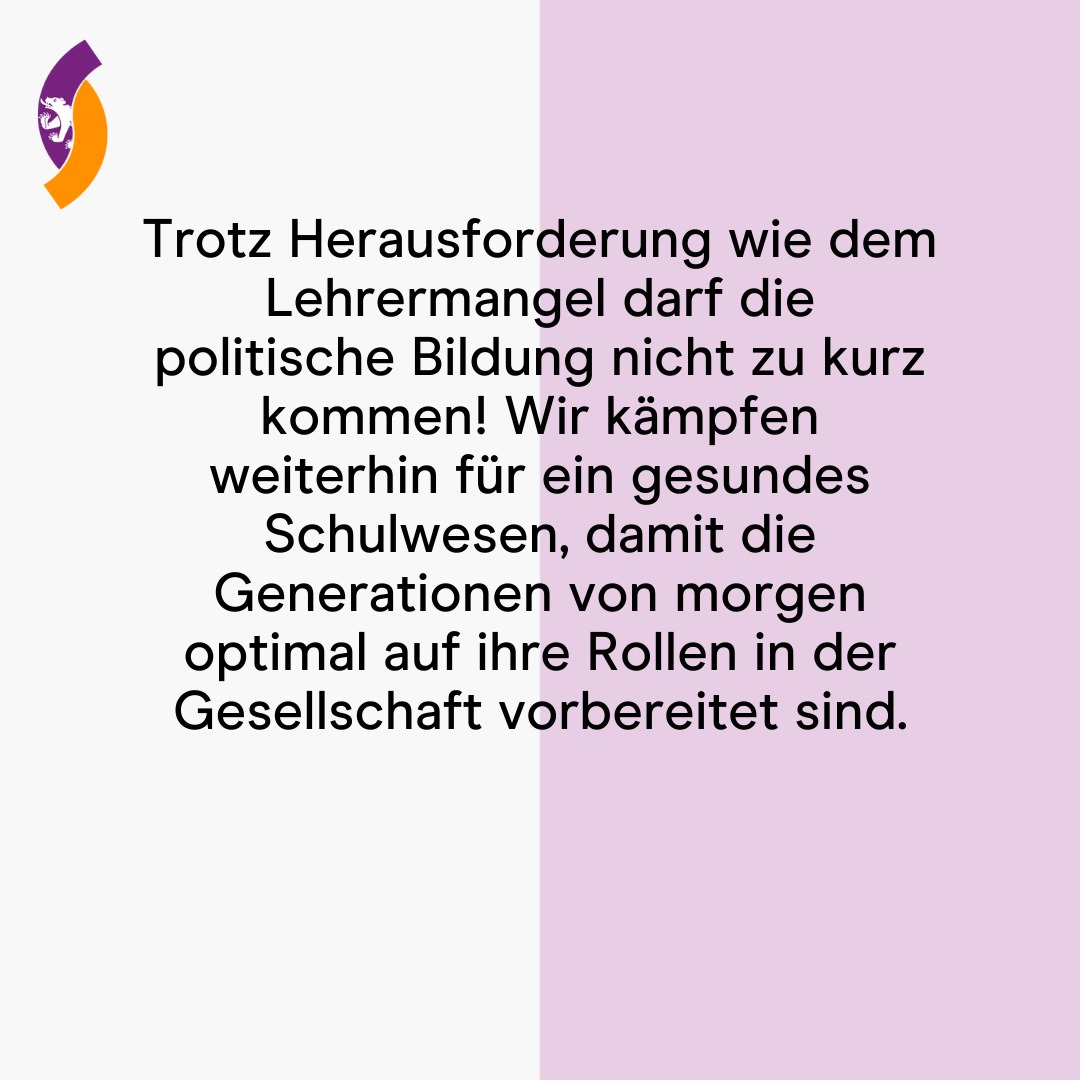 Die Junge Mitte Kanton Bern setzt sich dafür ein, dass trotz Lehrermangel die politische Bildung nicht zu kurz kommt! 
Wir kämpfen für ein gesundes Schulwesen und eine Generation von morgen, die optimal auf ihre Rolle in der Gesellschaft vorbereitet ist.
#DieJungeMitteBern