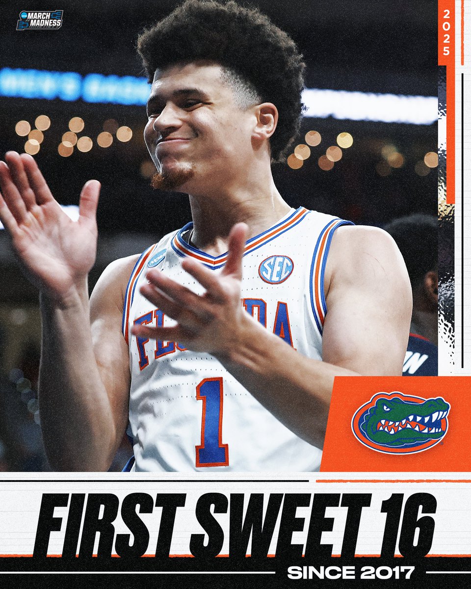 NCAA March Madness (@marchmadnessmbb) on Twitter photo THE GATORS ARE BACK IN THE SWEET 16 AGAIN ๐
#MarchMadness <a href="/GatorsMBK/">Florida Gators Menโs Basketball</a> THE GATORS ARE BACK IN THE SWEET 16 AGAIN ๐
#MarchMadness <a href="/GatorsMBK/">Florida Gators Menโs Basketball</a>