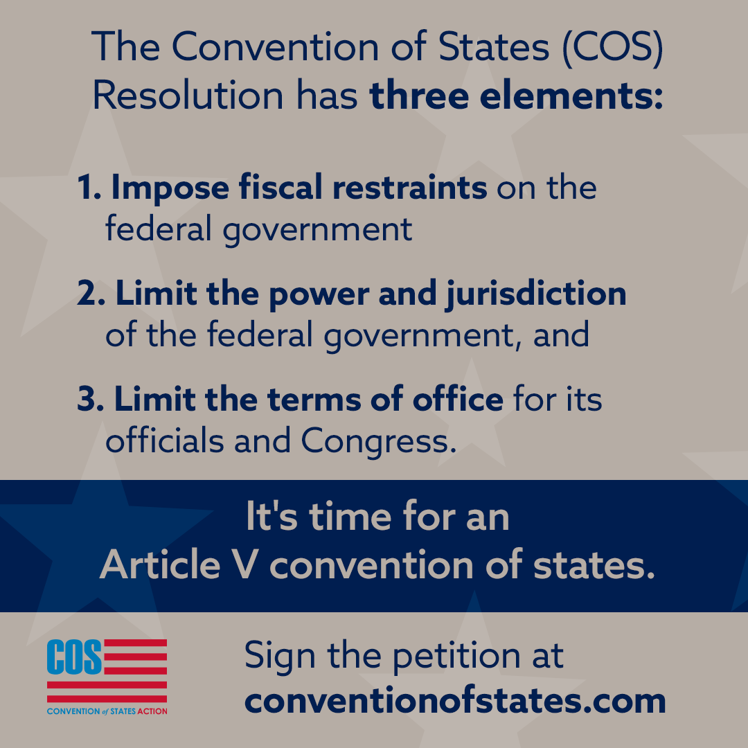 Together, we can:
* Ensure fiscal responsibility through balanced budget requirements.
* Restore the proper balance of power between the federal government and the states.
* Limit the terms of federal officials to prevent the entrenchment of power.
conventionofstates.com/facebook-petit…