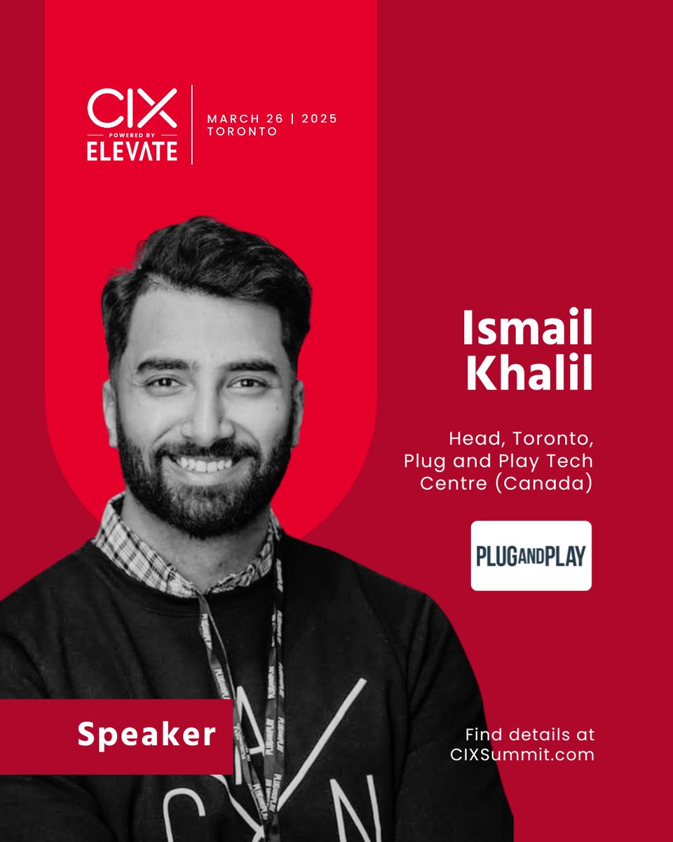 Ismail Khalil (@ismailkhalilr) on Twitter photo 🚀 I'm speaking at <a href="/CIXCommunity/">CIXCommunity</a> summit powered by @elevatetechca, Canada’s largest startup awards program and investment summit.
Meet top founders & VCs, and see the next big tech innovations.
Don’t miss out - Get your tickets now! cixsummit.com #CIXSummit 🚀 I'm speaking at <a href="/CIXCommunity/">CIXCommunity</a> summit powered by @elevatetechca, Canada’s largest startup awards program and investment summit.
Meet top founders & VCs, and see the next big tech innovations.
Don’t miss out - Get your tickets now! cixsummit.com #CIXSummit