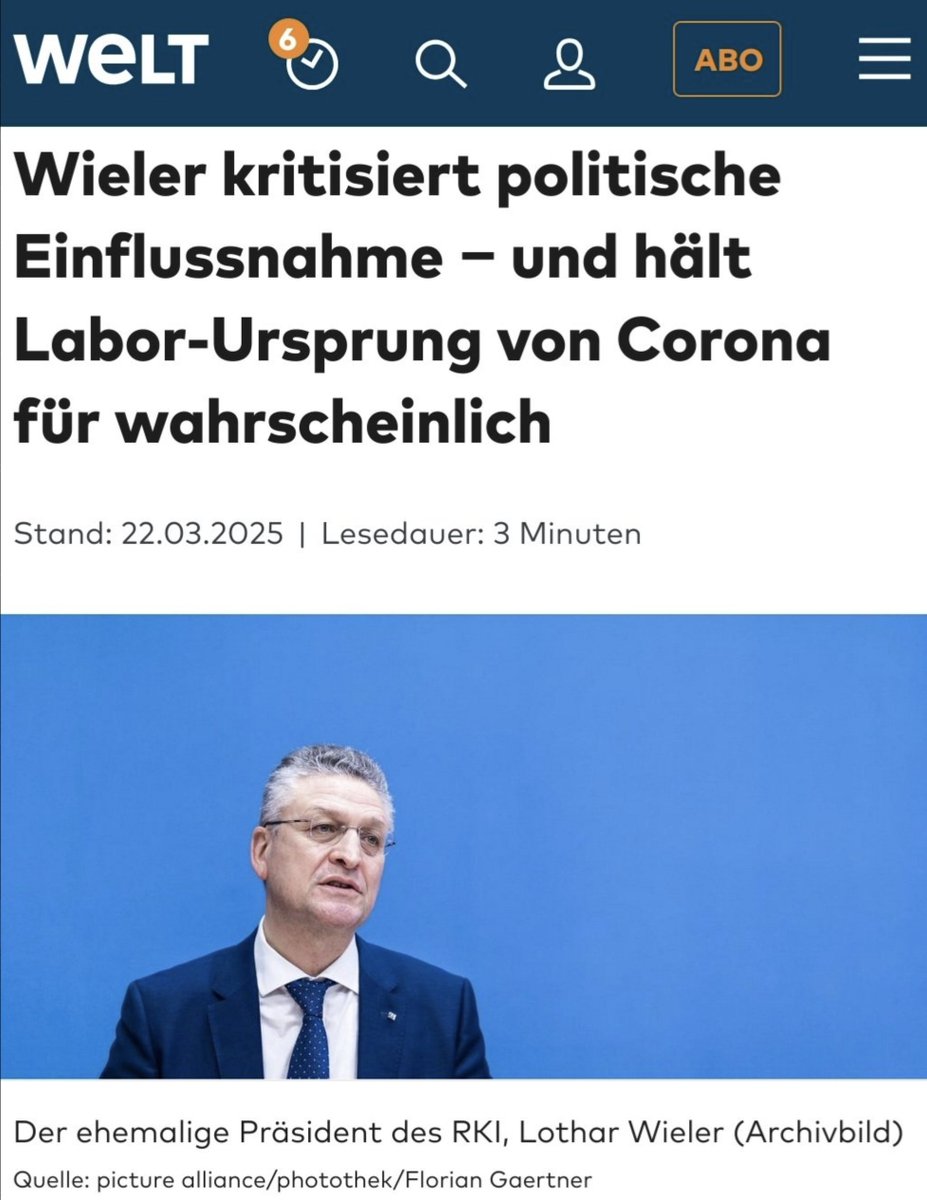 Wenn der Witzbold Prof. Wieler nun nachträglich so tut, als wären all die öffentlich einsehbaren Tatsachen nun etwas Neues und würden eine Laborursprung nahe legen, dann ist das ein dämlicher Witz, weil er es die ganz Zeit über genau wusste, dass es eine Laborentwicklung war.