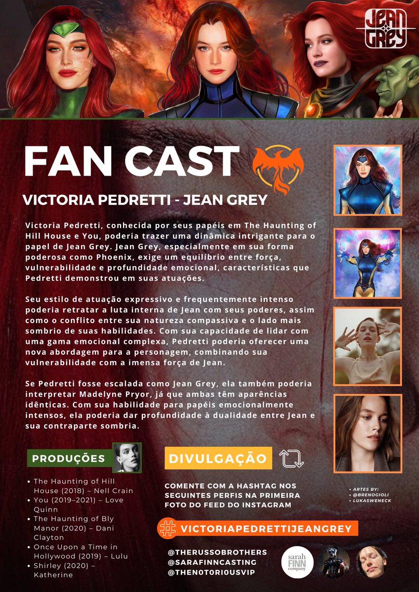 🚨 Com a Sadie Sink cada vez mais se distanciando do papel de JEAN GREY, outro nome vai ganhando força…

𝑽𝑰𝑪𝑻𝑶𝑹𝑰𝑨 𝑷𝑬𝑫𝑹𝑬𝑻𝑻𝑰.

Fui procurado pela comunidade para divulgar esse Fan Cast.

Se vocês apoiam usem a #VICTORIAPREDETTIJEANGREY no dia a dia!