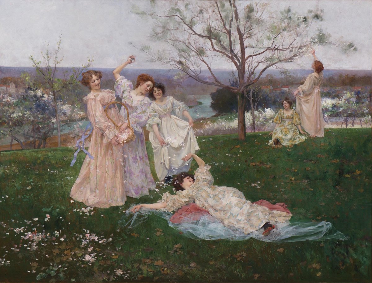 DailyClassicArt's tweet image. Albert-Émile - &quot;Artigue-Spring Flowers&quot; (1896)