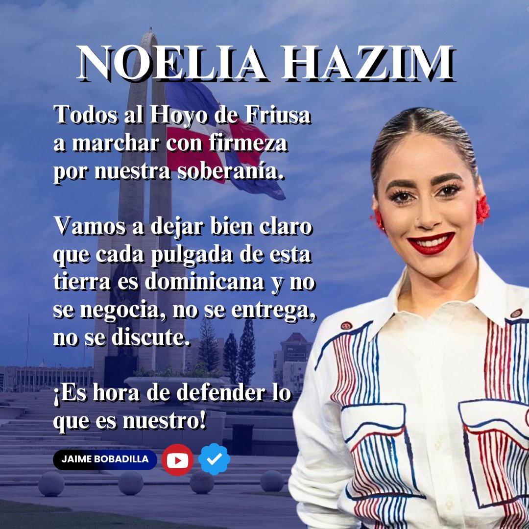 Jaimebobadilla1's tweet photo. Todos para FRIUSA 
Invitación formal de @HazimNoelia
¡Es hora de defender lo que es nuestro!
Marchamos por la patria, por la dignidad y por el derecho sagrado a proteger nuestra tierra.
30 de marzo 2025 2pm @AntiguaOrden_RD @matiasgarciard @ArielLaraRDN26 @EuricSanti https://t.co/KF0Wl3XTAp