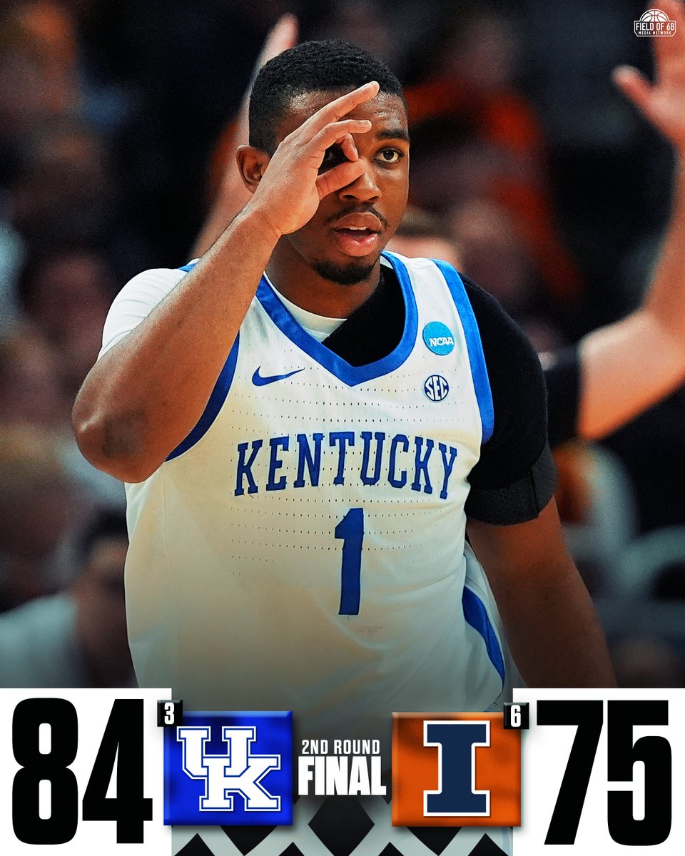 🚨 KENTUCKY TO THE SWEET 16 🚨

<a href="/KentuckyMBB/">Kentucky Men’s Basketball</a> takes down Illinois! 👀🔥