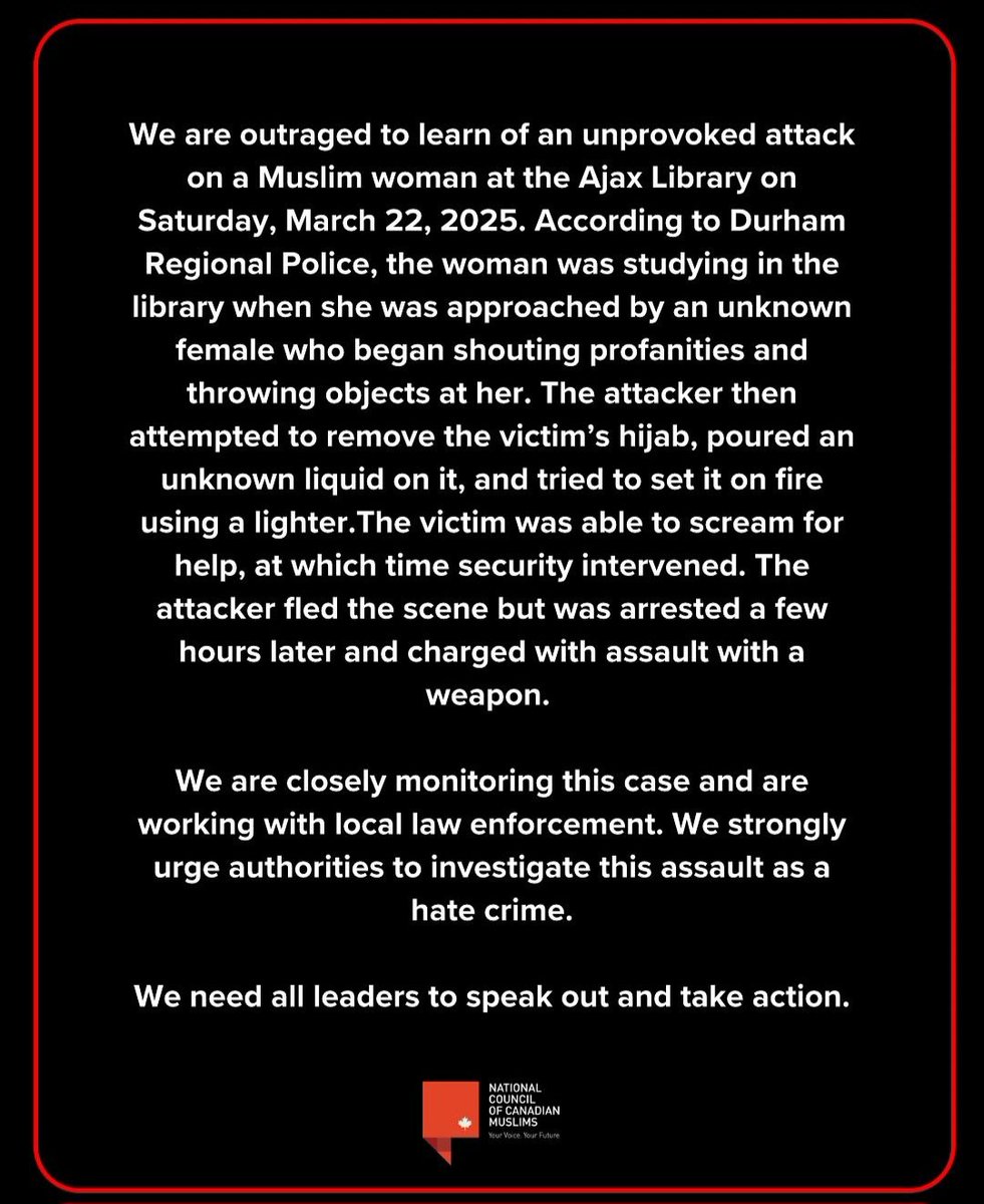 Yes, elbows up and all that. But let's continue to work against racism and violence against all Canadians. 
Because it doesn't matter how high your elbows are when someone's trying to light your hijab on fire. 🇨🇦
(📷 via <a href="/nccm/">NCCM</a> - IG)