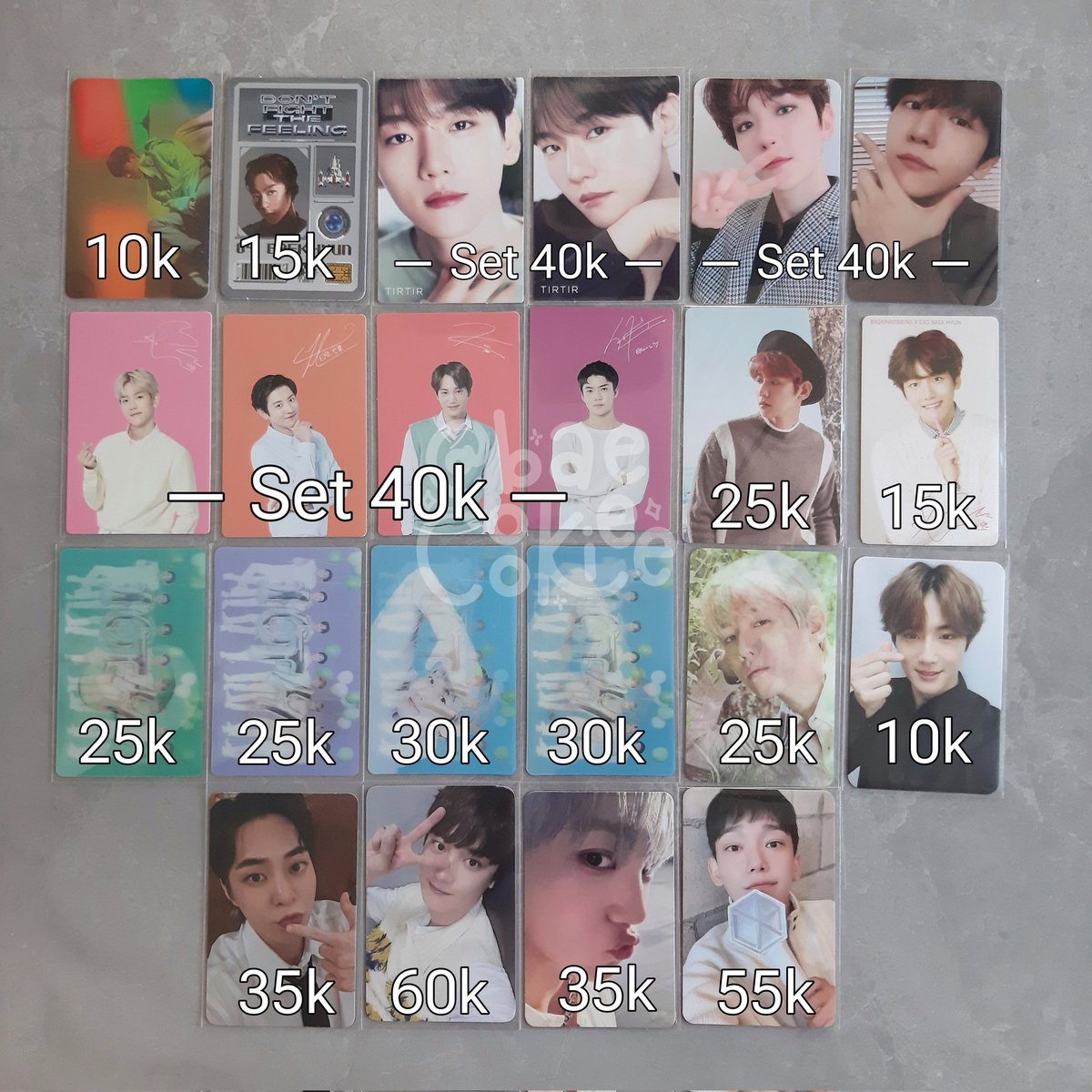 baecookiee's tweet photo. [ WTS EXO Photocard ]

- good condi
- inc packaging
- bisa co 🍊
- cek condi by dm
- no hnr
- dom depok

t. pc baekhyun chanyeol kai sehun xiumin chen tirtir expansion id lenti natrep baskin robbins br welkit season greeting 2017 sg exist lightstick ver 3 ar clip bambi https://t.co/nHIiTQbJ46