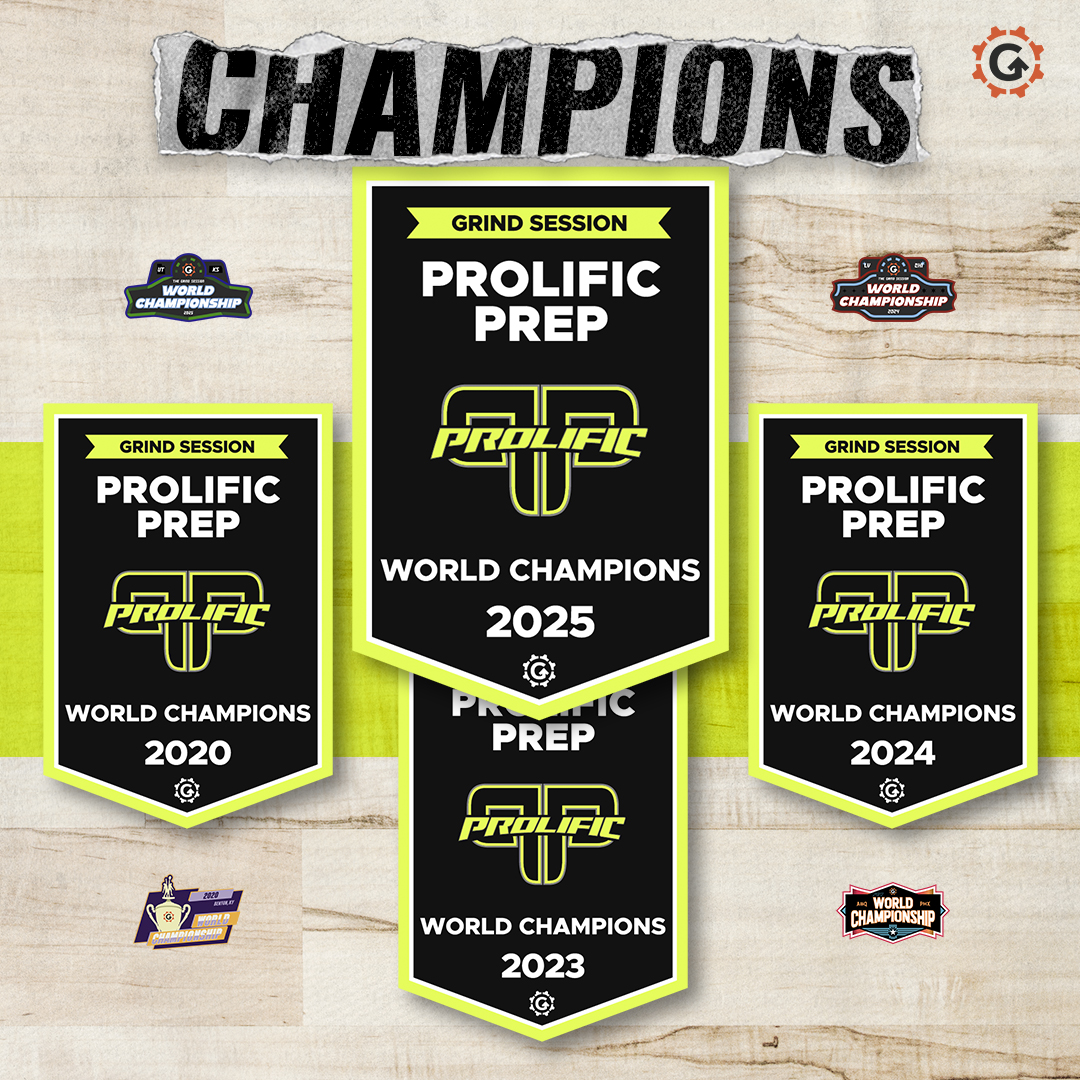THREE PEAT! Congrats to the Prolific Prep Crew on their 4th Grind Session world championship, third in a row!🏆