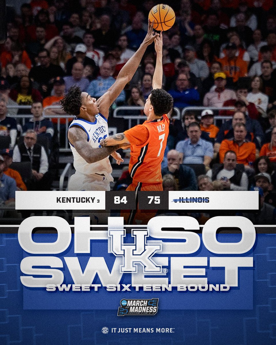 Southeastern Conference (@sec) on Twitter photo OH SO SWEET. ๐บ
<a href="/KentuckyMBB/">Kentucky Menโs Basketball</a> is headed to the second weekend of play!
<a href="/MarchMadnessMBB/">NCAA March Madness</a> x #ItJustMeansMore OH SO SWEET. ๐บ
<a href="/KentuckyMBB/">Kentucky Menโs Basketball</a> is headed to the second weekend of play!
<a href="/MarchMadnessMBB/">NCAA March Madness</a> x #ItJustMeansMore