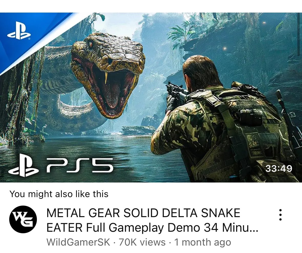 Ah yes MGS3, the game famously known for the sequence in which Snake fights a giant anaconda.