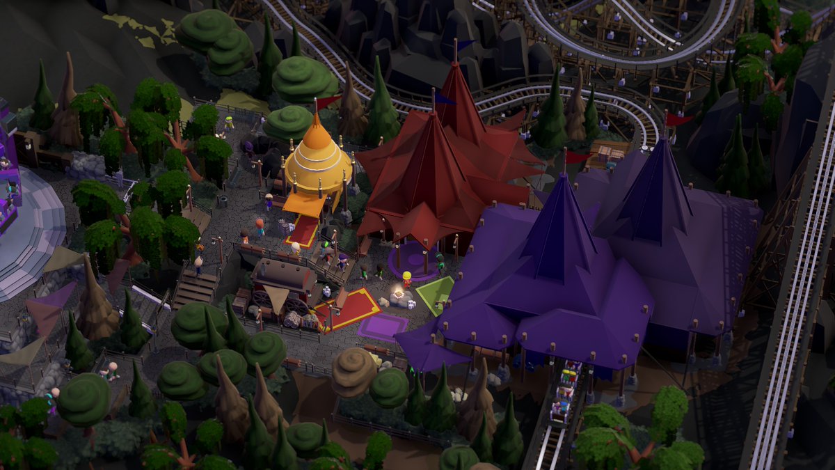 I finished building a gypsy camp for Zalgonia. #parkitect