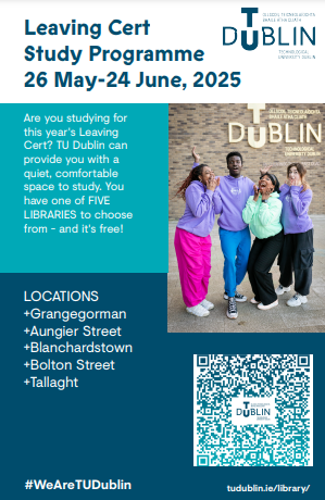 tudublinaccess's tweet image. 📢Are you studying for this year's Leaving Cert?
TU Dublin can provide you with a quiet, comfortable space to study. You have one of FIVE LIBRARIES to choose from - and it's free! 📚
Register at tudublin.ie/library/using-…