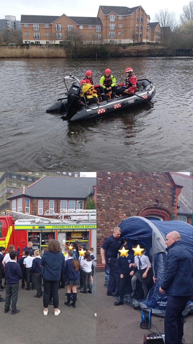 On Friday afternoon, Red Watch visited Beamont Primary School. We spoke to the pupils about fire safety 🚒

We then carried out training on the River Mersey. Three of the watch will attend their Defra Level 4 Powerboat for Rescue course next week to qualify as coxswains 🚤