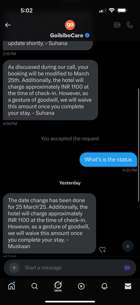 Ajaz Jan (@ajazjan) on Twitter photo Double Standards of <a href="/GoibiboSupport/">GoibiboCare</a> <a href="/goibibo/">goibibo</a> <a href="/Goibibo__care_/">Goibibo Customer Service</a>
Two days, no confirmationājust false assurances! Where is my booking? Donāt trust them! Check their replies and see the truth.
#GoibiboScam #PoorService #NoCustomerSupport #WhereIsMyBooking Double Standards of <a href="/GoibiboSupport/">GoibiboCare</a> <a href="/goibibo/">goibibo</a> <a href="/Goibibo__care_/">Goibibo Customer Service</a>
Two days, no confirmationājust false assurances! Where is my booking? Donāt trust them! Check their replies and see the truth.
#GoibiboScam #PoorService #NoCustomerSupport #WhereIsMyBooking