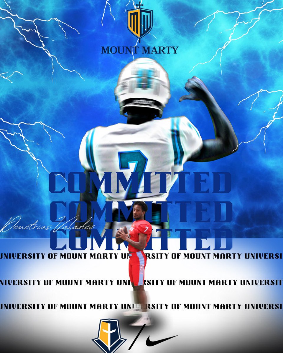 Demetrius Valadez (@demetriusv_7) on Twitter photo I'm blessed to announce I will continue my academic and athletic career at Mount Marty University!
#committed #lancernation
<a href="/Jrsilva2Juan/">Coach Silva - Castleberry</a> <a href="/CoachZTaylor/">Zach Taylor</a>
<a href="/cberrysports/">Castleberry ISD Athletics</a> <a href="/CastleberryHigh/">Castleberry High School</a> <a href="/CoachWiebelhaus/">Jacob Wiebelhaus</a> <a href="/MichalettiCoach/">John Michaletti</a> I'm blessed to announce I will continue my academic and athletic career at Mount Marty University!
#committed #lancernation
<a href="/Jrsilva2Juan/">Coach Silva - Castleberry</a> <a href="/CoachZTaylor/">Zach Taylor</a>
<a href="/cberrysports/">Castleberry ISD Athletics</a> <a href="/CastleberryHigh/">Castleberry High School</a> <a href="/CoachWiebelhaus/">Jacob Wiebelhaus</a> <a href="/MichalettiCoach/">John Michaletti</a>