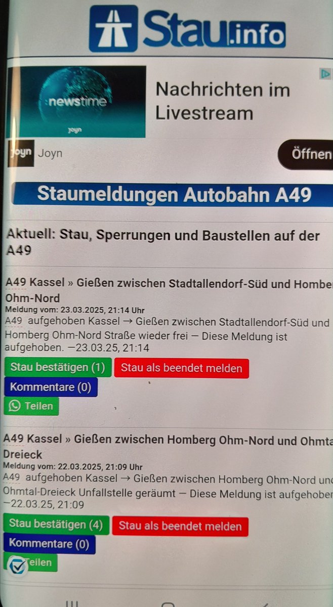 Barbara Schlemmer (@barbara93160327) on Twitter photo osthessen-zeitung.de/einzelansicht/…
Was für eine Bilanz ‼️ In 3 Tagen zwischen #Ohmtal-Dreieck + Stadtallendorf 3 x Stau, 1 Unfall + 1 brennendes Auto. Hochgerechnet auf 365 Tage und die ganze Strecke bis Kassel kann das ja heiter werden auf der #A49.
#KeineA49 <a href="/DanniTicker/">Danni-Ticker</a> <a href="/gleental/">Schutzgemeinschaft Gleental e.V.</a> osthessen-zeitung.de/einzelansicht/…
Was für eine Bilanz ‼️ In 3 Tagen zwischen #Ohmtal-Dreieck + Stadtallendorf 3 x Stau, 1 Unfall + 1 brennendes Auto. Hochgerechnet auf 365 Tage und die ganze Strecke bis Kassel kann das ja heiter werden auf der #A49.
#KeineA49 <a href="/DanniTicker/">Danni-Ticker</a> <a href="/gleental/">Schutzgemeinschaft Gleental e.V.</a>