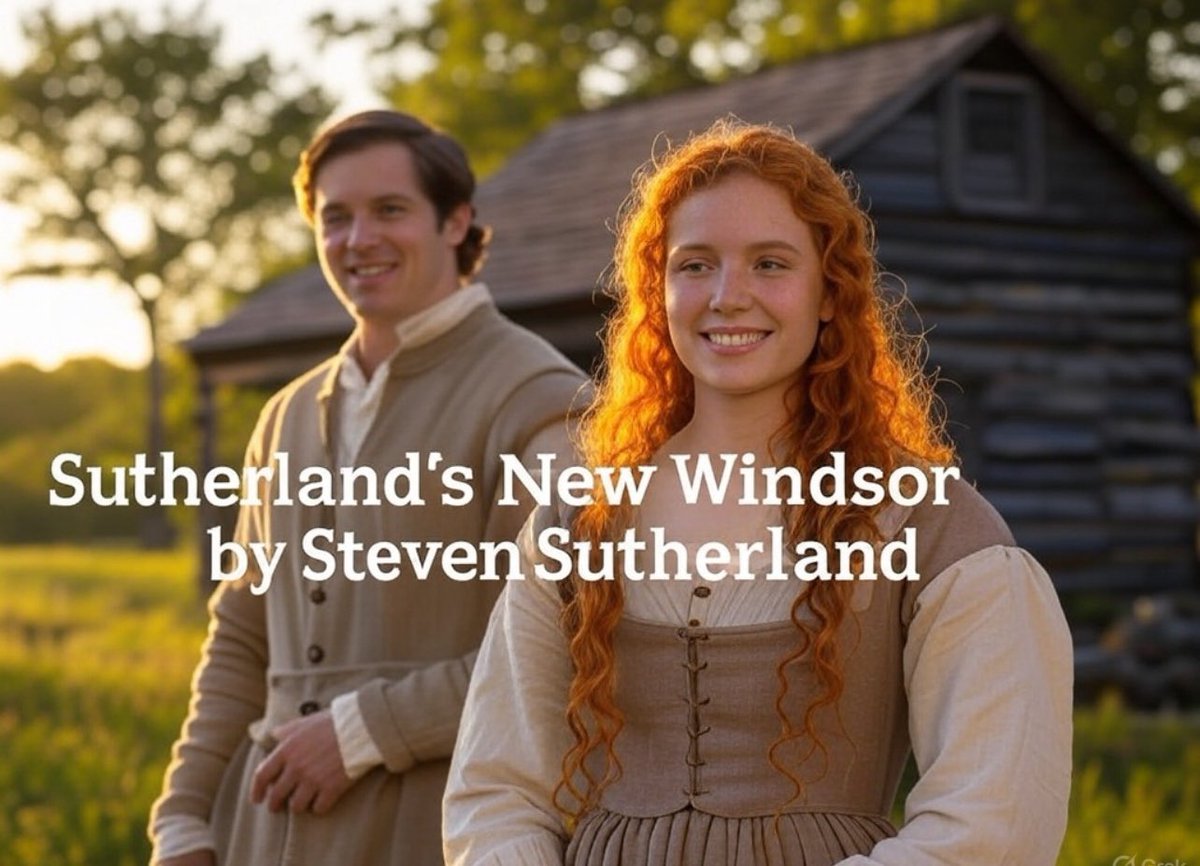 KrisKent4D's tweet image. 🌳🏡 Thrilled to share the cover for "Sutherland’s New Windsor" by Steven Sutherland! A joyful moment captured with a smiling Scottish colonial couple outside their Hudson River log cabin, under a big oak tree. #HistoricalFiction #BookCover #NewWindsor