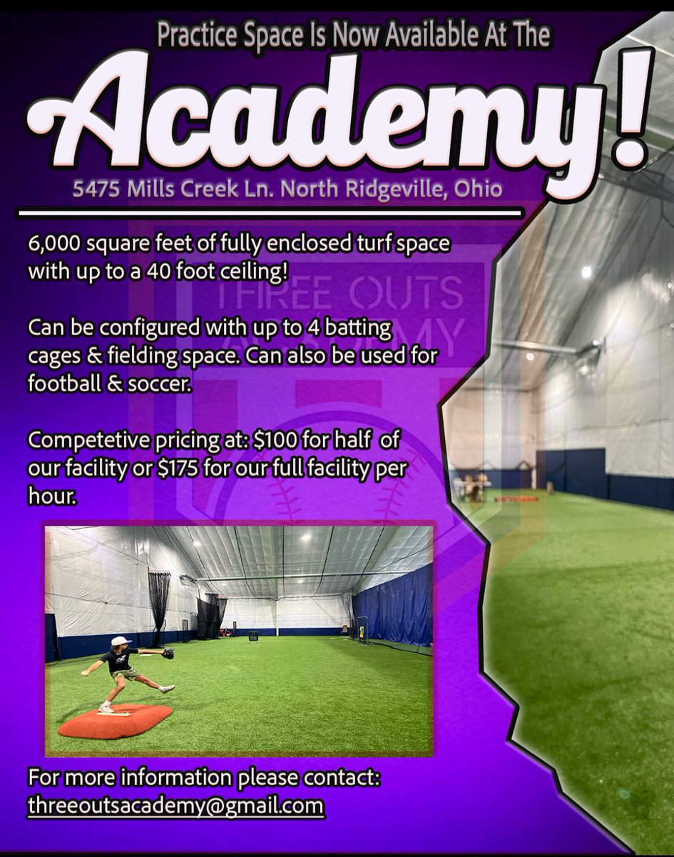 Three Outs Academy (@threeoutsacad) on Twitter photo Looking for somewhere to do live ABs?
Three Outs Academy has space and times available for your softball and baseball teams preseason needs!
Reach out to Coach Zepp at threeoutsacademy@gmail.com for available dates/times. Looking for somewhere to do live ABs?
Three Outs Academy has space and times available for your softball and baseball teams preseason needs!
Reach out to Coach Zepp at threeoutsacademy@gmail.com for available dates/times.