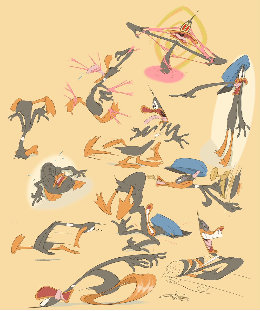 Daffy Duck extreme poses sheet #TheDayTheEarthBlewUp