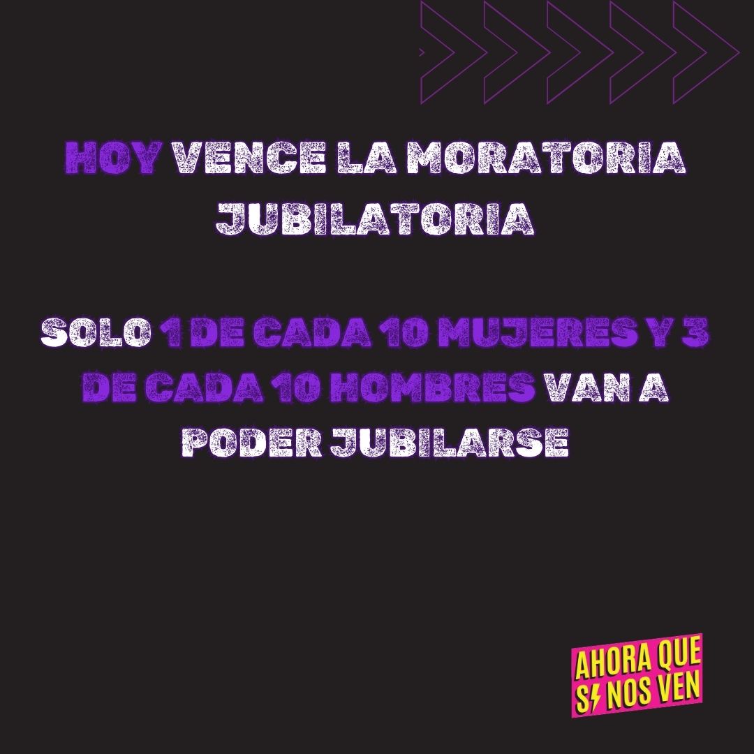 El acceso a la jubilación de la gran mayoría de nuestrxs viejxs se ve seriamente afectado a partir de hoy.
Principalmente las mujeres fueron las que accedieron por primera vez a este derecho 
#niunajubiladamenos