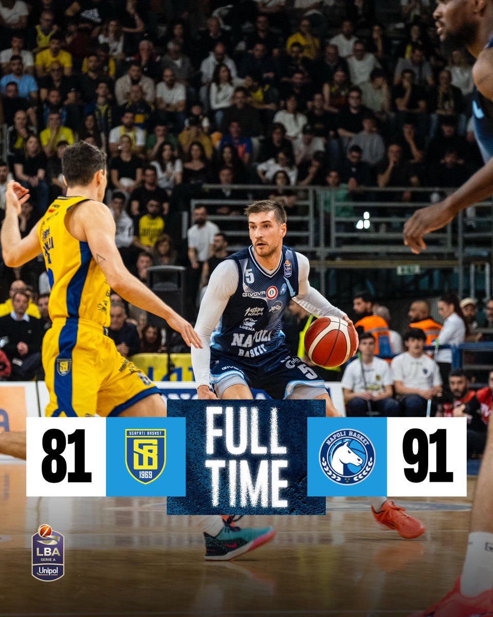 basket_napoli's tweet image. 𝗡𝗔𝗣𝗢𝗟𝗜 𝗧𝗥𝗜𝗢𝗡𝗙𝗔 𝗔 𝗦𝗖𝗔𝗙𝗔𝗧𝗜 🔥🔥🔥

Gli azzurri vincono con il punteggio di 81-91 e proseguono la corsa salvezza.

#NapoliBasket 💙