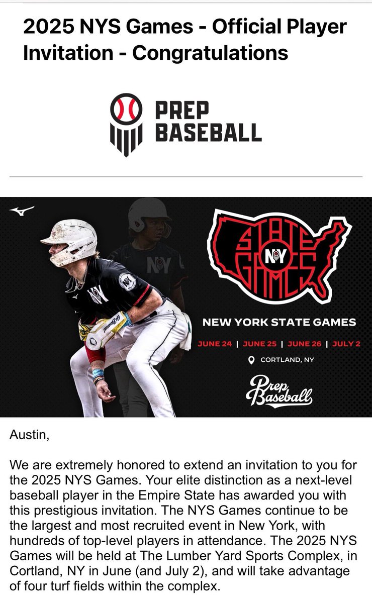 Austin Glowacki (@austinglowacki4) on Twitter photo Thank you <a href="/PrepBaseballNY/">Prep Baseball New York</a> and <a href="/DanCevette/">Dan Cevette</a> for an invitation to the 2025 NYS games! <a href="/wgcatsbaseball/">WestGeneseeBaseball</a> <a href="/SZ_Recruits/">Syracuse Sports Zone Recruits</a> <a href="/SportsZoneAcad/">Syracuse Sports Zone</a> <a href="/ew_gray22/">Eddie Gray</a> Thank you <a href="/PrepBaseballNY/">Prep Baseball New York</a> and <a href="/DanCevette/">Dan Cevette</a> for an invitation to the 2025 NYS games! <a href="/wgcatsbaseball/">WestGeneseeBaseball</a> <a href="/SZ_Recruits/">Syracuse Sports Zone Recruits</a> <a href="/SportsZoneAcad/">Syracuse Sports Zone</a> <a href="/ew_gray22/">Eddie Gray</a>