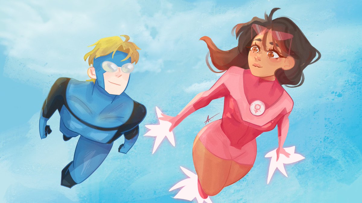 roachroasters's tweet image. Drew me and my bf as invincible and atom eve cus they cooked this season