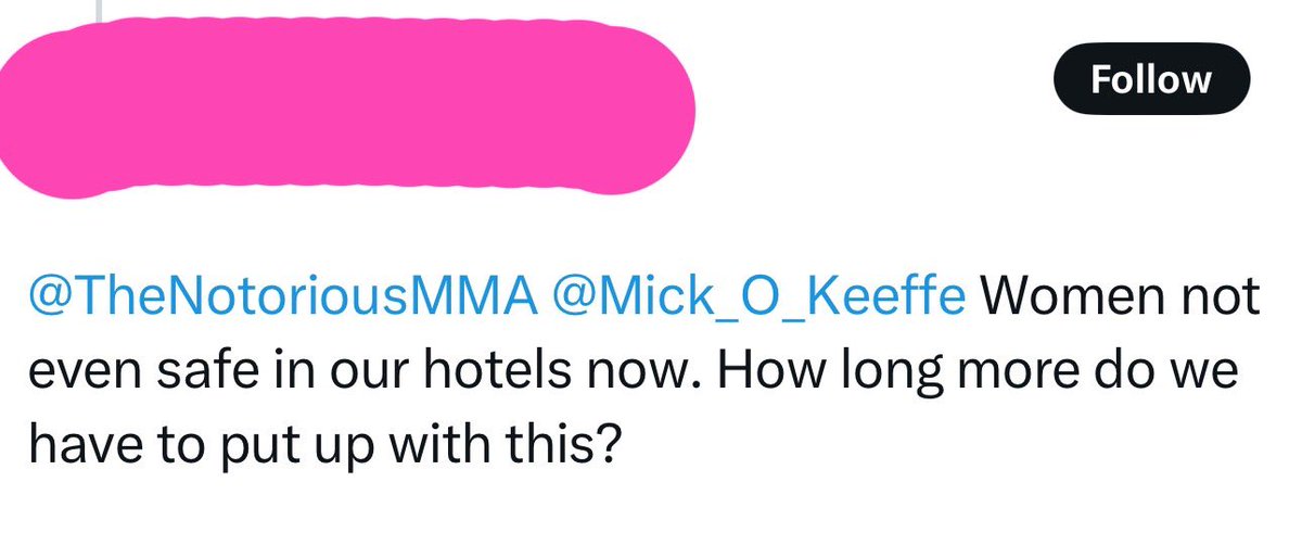 SaraONeillArt's tweet photo. Not people tagging McGregor (asking for support/self defence tips) in a video of the young woman who was followed into a hotel, stating ‘women not even safe in our hotels now.’

Tagging HIM about women’s safety in a hotel?? Can these people not READ? Through the looking glass. https://t.co/QjGNRJleNS