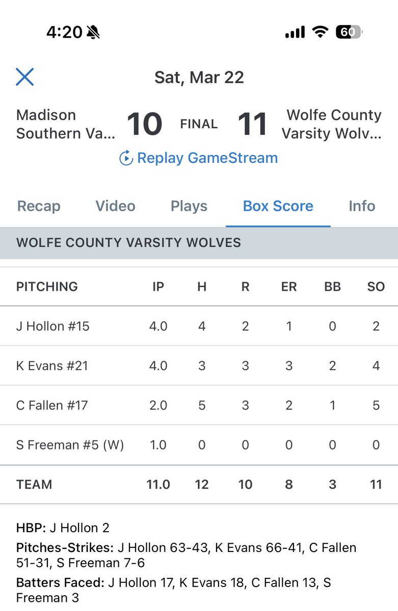 Wolfe County Wolves Baseball tweet media