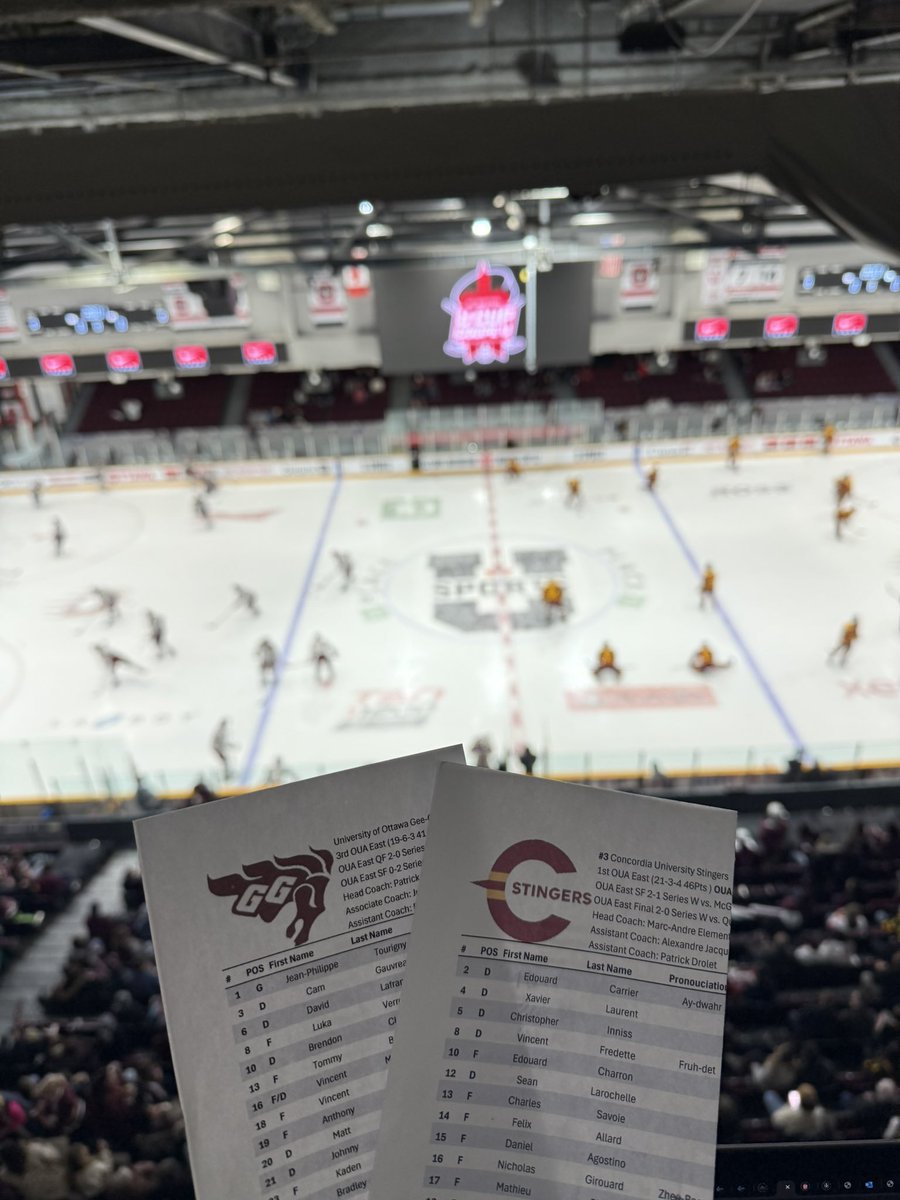 Gold Medal game ready from the 2025 <a href="/USPORTSca/">U SPORTS</a> University Cup. #3 <a href="/The_Stingers/">Concordia Stingers</a> vs #8 <a href="/GeeGeesMHKY/">uOttawa Men's Hockey | Hockey masculin</a>. 5pm puck drop on <a href="/cbcsports/">CBC Sports</a>