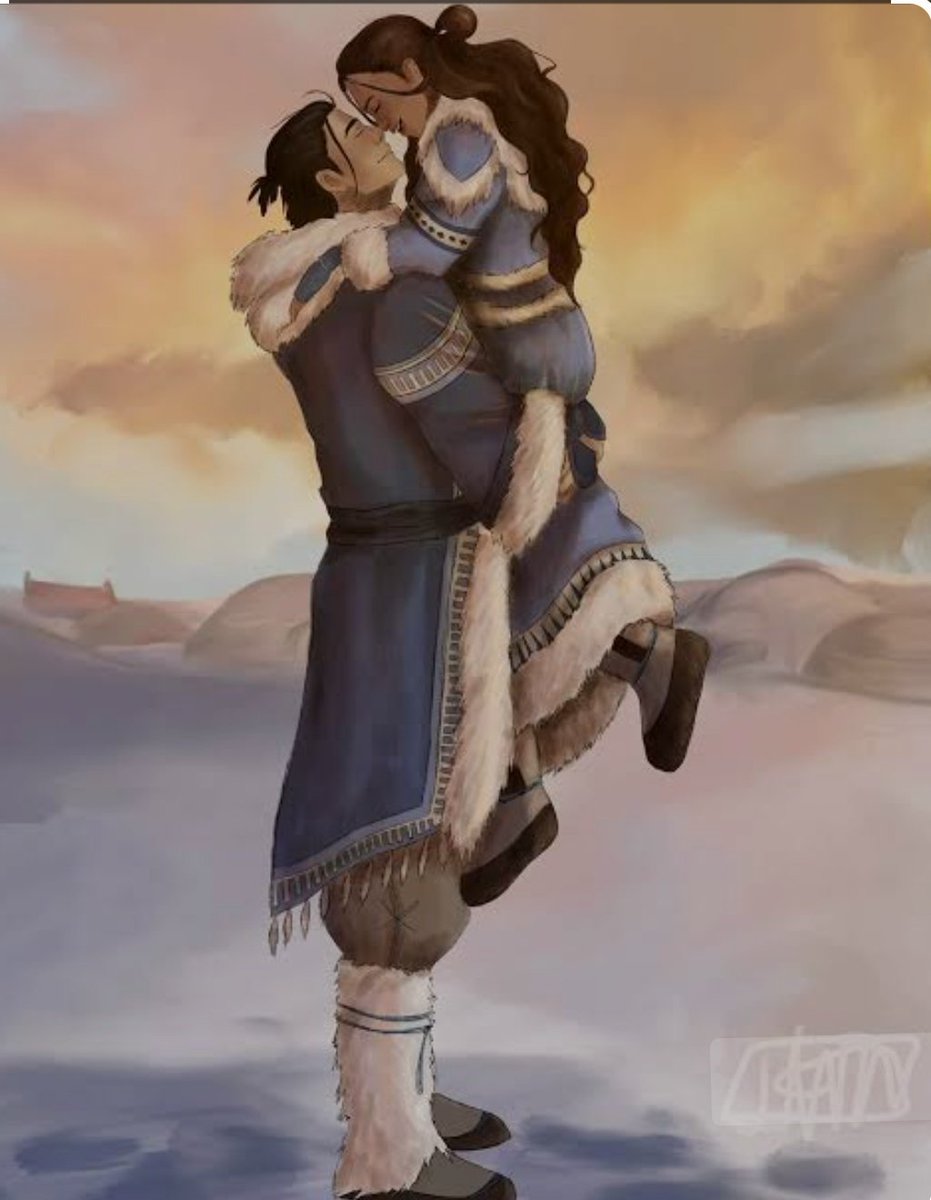 Katara &amp; Zuko against a glorious sunset in South Pole🥹

🎨: Illeuad on Tumblr
