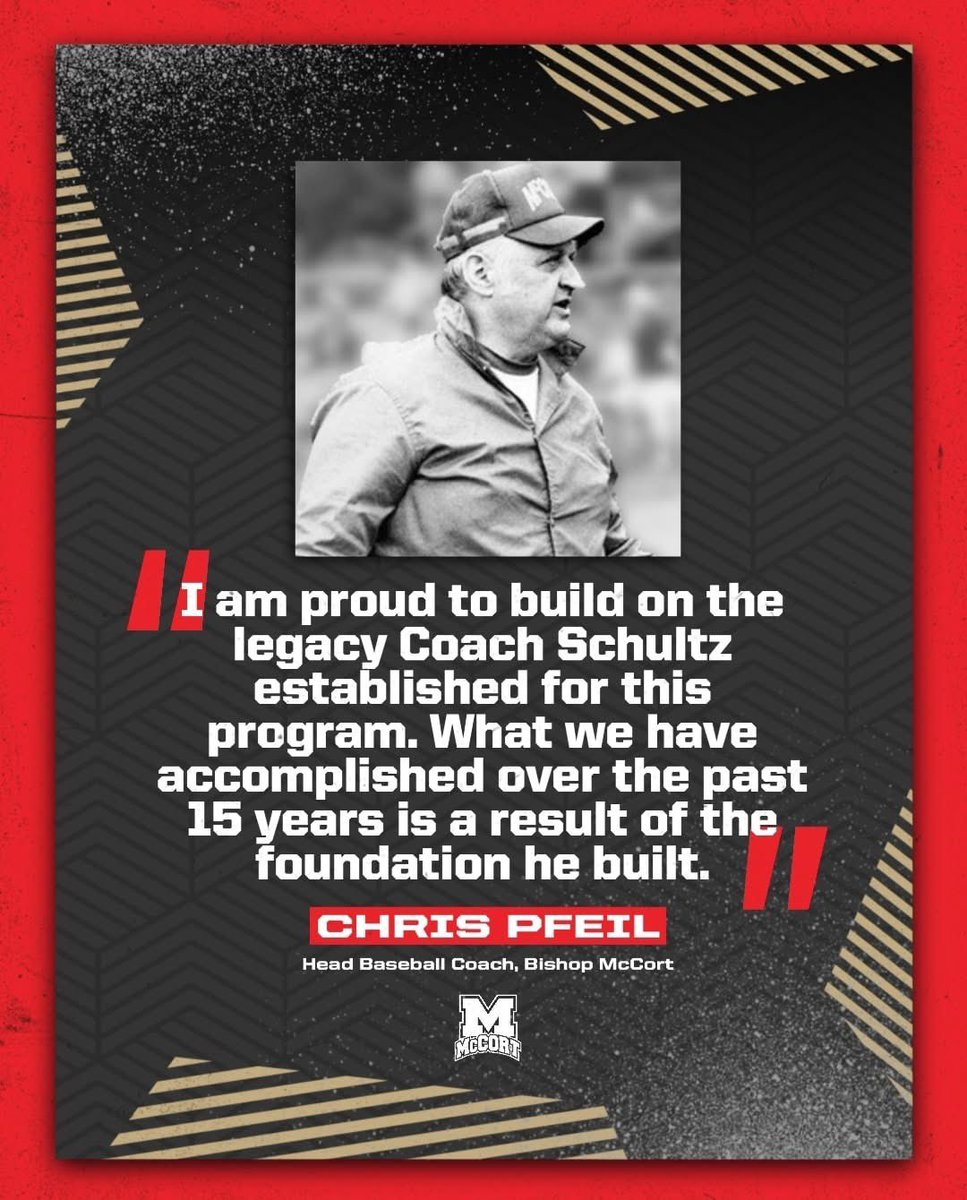 Congratulations Coach Pfeil!! With today's victory in the season opener, Coach Pfeil has the All-Time Winning Record for a baseball Coach at Bishop McCort with 226 wins! #crusherpride
