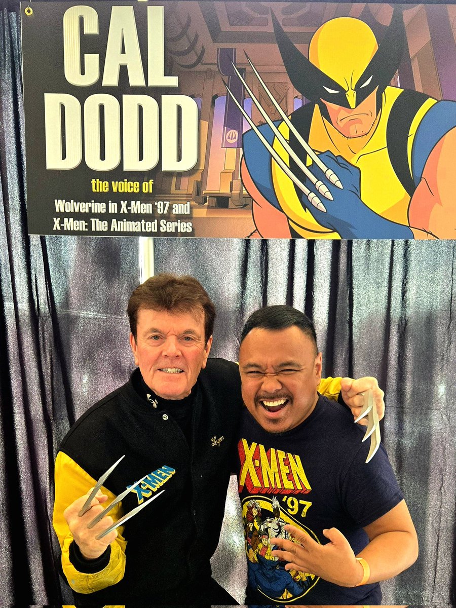 XmenFanRicardo's tweet photo. I got to meet @realcaldodd at the Toronto #Collectorscon. It was surreal to hear him a conversation, when he is the actual voice actor as #Wolverine from #XmenTAS #Xmen97
#Xmen #TheUncannyXmen #XmenHeroes #CalDodd #Logan #JamesHowlett #TorontoCollectorsCon #VoiceActors https://t.co/w0I2yzrqxJ