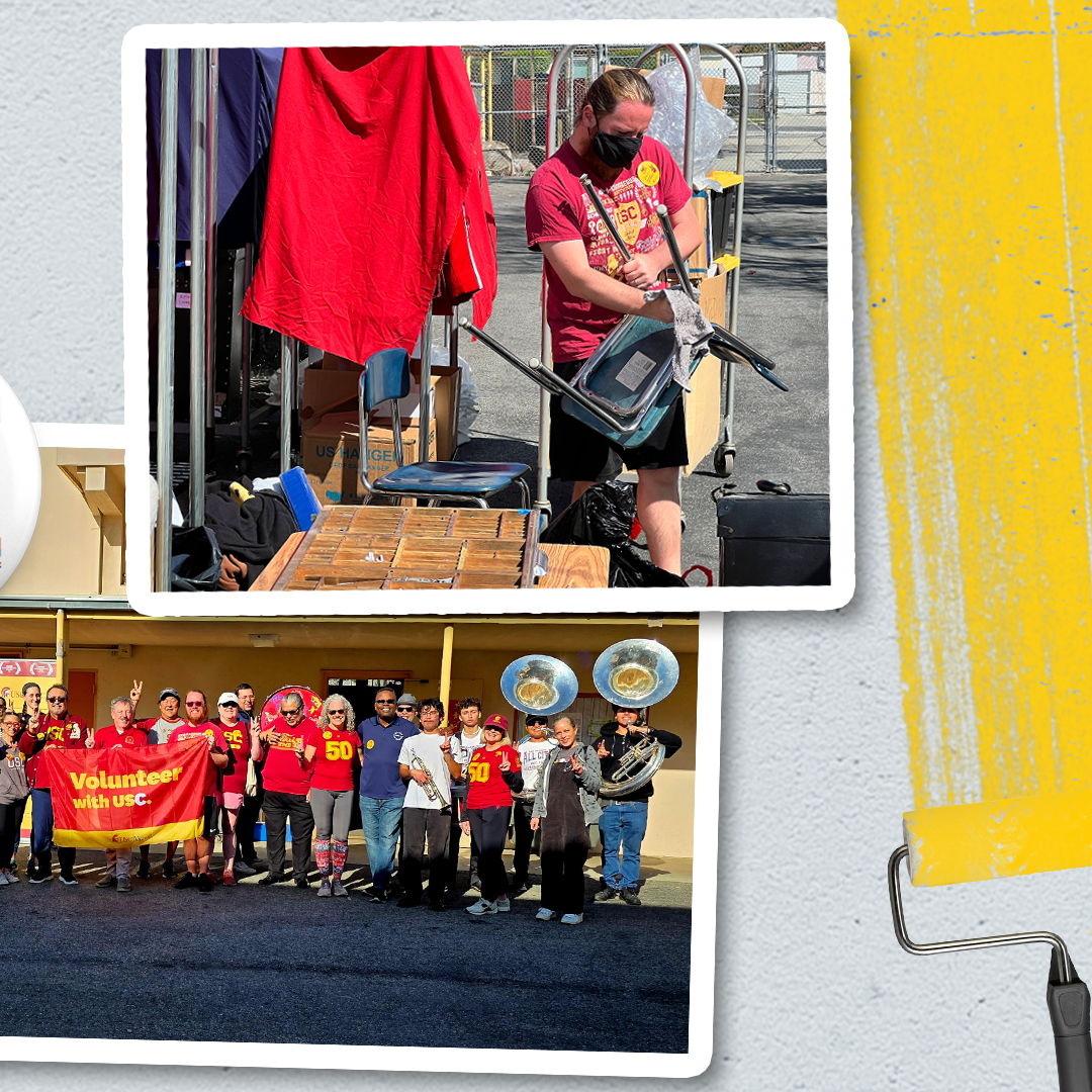USCTMB's tweet photo. Thankful for our alumni who worked so hard to beautify the @LAALLCITY band room yesterday on the @USCAlumni day of #SCervice. https://t.co/zv76nbUycy