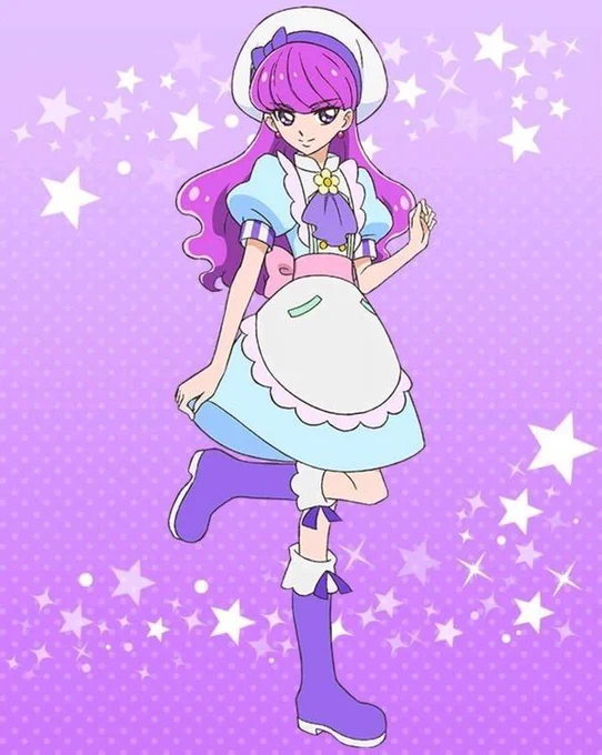 ミステリアス美女が着るには少々可愛らしい衣装だけどプリキュア界には「ギャップが魅力」というパワーワードがあるでな#キュアぱず 