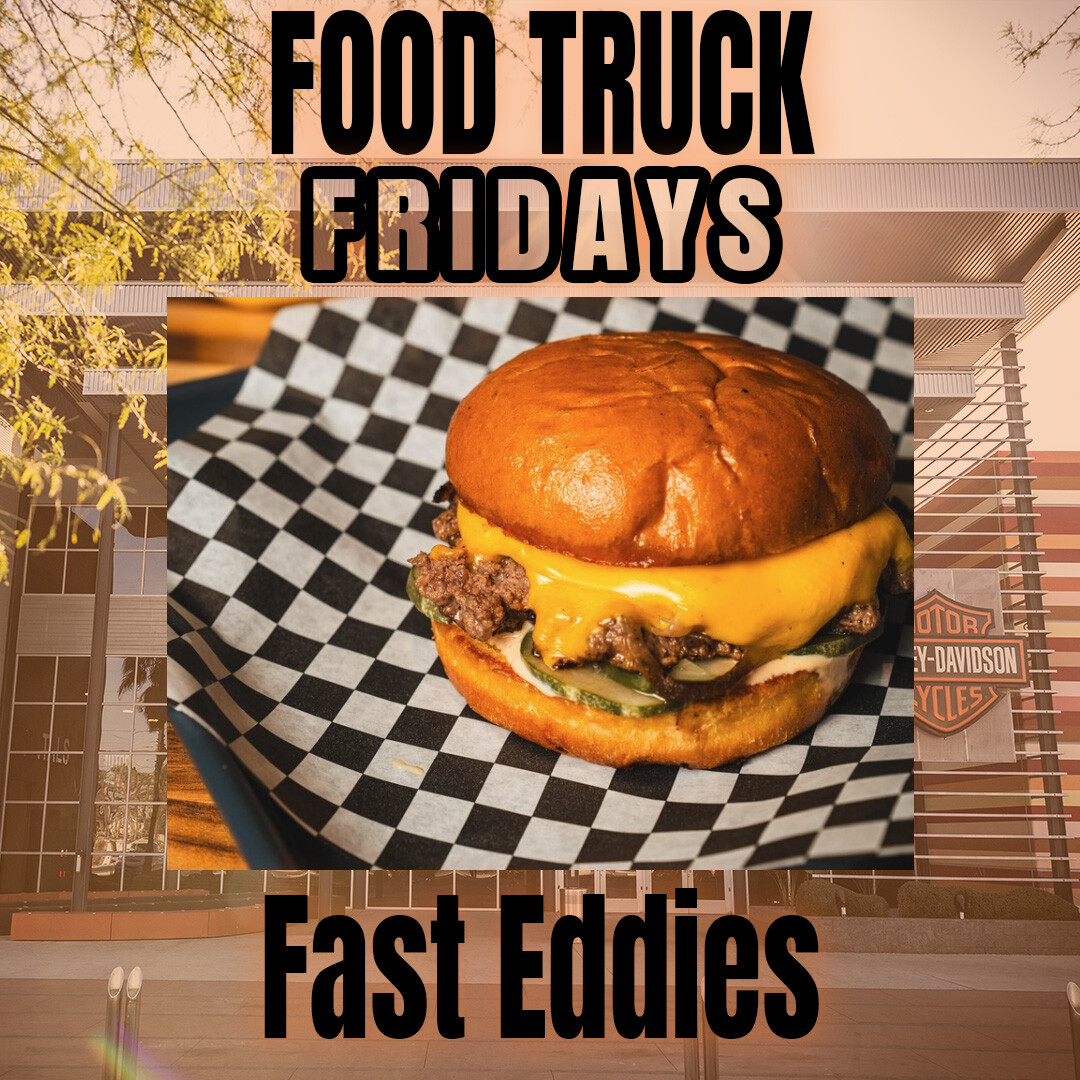Stop by for lunch at our store this Friday. Fast Eddies Burgers will be there from 11 am to 3 pm.

#Harleydavidson #HD #FoodTruckFriday #motorcycles #FoodTruck #Burgers #LasVegas #LasVegasStrip #Vegas #WelcometoLasVegas #RideAllDay #PlayAllNight