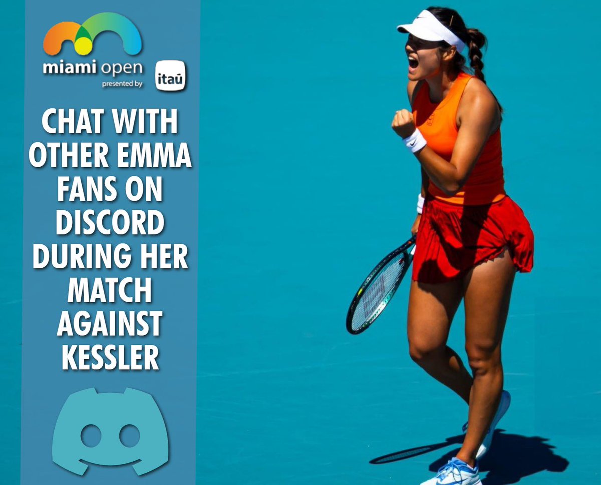 Follow Emma’s match against McCartney Kessler 🇺🇸 at the <a href="/MiamiOpen/">Miami Open</a> 🇺🇸🐬 with other Emma fans on Discord 👇

discord.gg/br7ajcb6sa