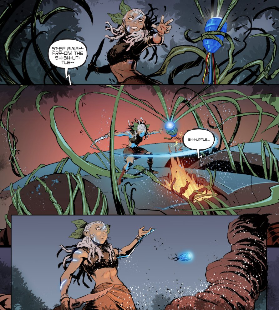 goswish's tweet image. Soleia’s first badass scene in the comic! 

@ParallelTCG
#ParallelTCG #ParallelLore
