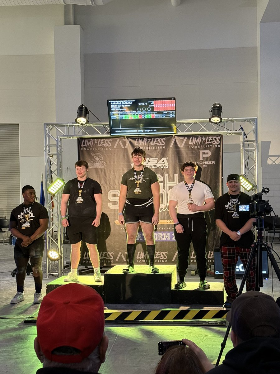 CoachPatDoyle's tweet photo. Capped off the 2025 USAPL High School Powerlifting Nationals with a couple more medals! Hunter takes 🥉 and Erik takes 4th! 

5 medalists in all and a great experience these kids will never forget = Mission Accomplished! So proud of this group!

Until next year…

🌴💪🏼 https://t.co/EpSx2OvnL9
