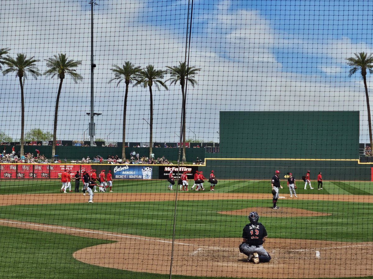 And the Cincinnati Reds break camp after the middle of the sixth of their final preseason game