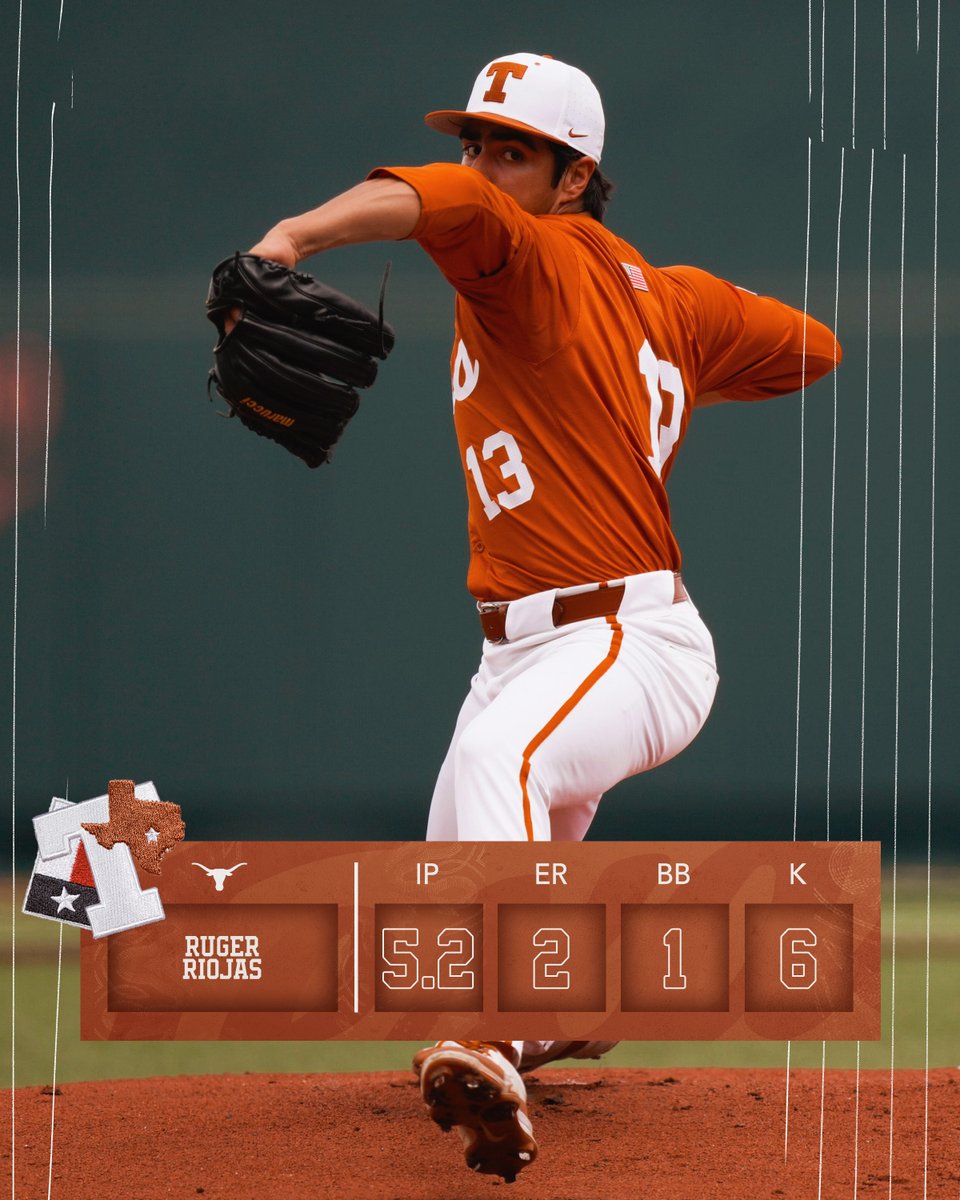 heckuva first start as a Longhorn 🤘

#HookEm | <a href="/RugerRiojas_19/">Ruger Riojas</a>