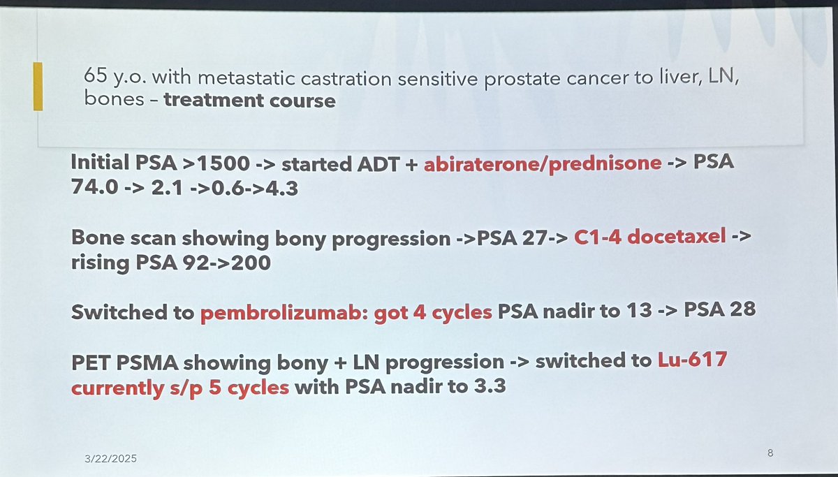 CParkMD's tweet photo. ⭐️Dr. Karine Tawagi presents a challenging prostate cancer case with robust panel discussion. Loved how she masterfully guided the conversations and discussed her rationale for immunotherapy treatment.  #MatosGU25 @DrKarineTawagi @TwoOncDocs 

@PGrivasMDPhD 
@ZakhariaYousef @alantanmd @AmandaNizamMD @PriyankaChabla1 
@urotoday @brunolarvol @MedNewsWeek @kolpulseAI @OncoAlert @oncodaily @mecmededucation @CancerVisit_com @PCFnews