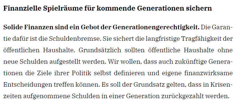 #Faktencheck: Grundsatzprogramm  der CDU von Herbst 2024. #Schuldenbremse #CDUCSUKannEsNicht 

Das Wort Schuldenbremse kommt 4 x vor, auf 70 Seiten - mmer als Maßgabe. 

Was nun <a href="/_FriedrichMerz/">Friedrich Merz</a>; <a href="/SteffenBilger/">Steffen Bilger</a>; <a href="/MBiadaczMdB/">Marc Biadacz</a>, <a href="/maxmoerseburg/">Max Mörseburg</a>; <a href="/Thomas_Bareiss/">Thomas Bareiß</a>  außer austreten?