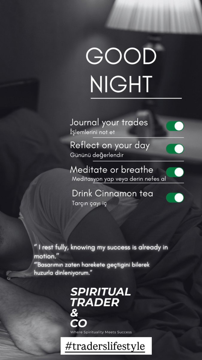 TraderSpirituel's tweet image. Nightly trading ritual 🌙
Because mindset + discipline = success

🧘‍♀️ Journal your trades
✍️ Reflect
🌬️ Breathe
🍵 Cinnamon tea

“I rest fully, knowing my success is already in motion.”

#CryptoMindset #TraderRoutine #SpiritualTrader #ForexLife #BTC