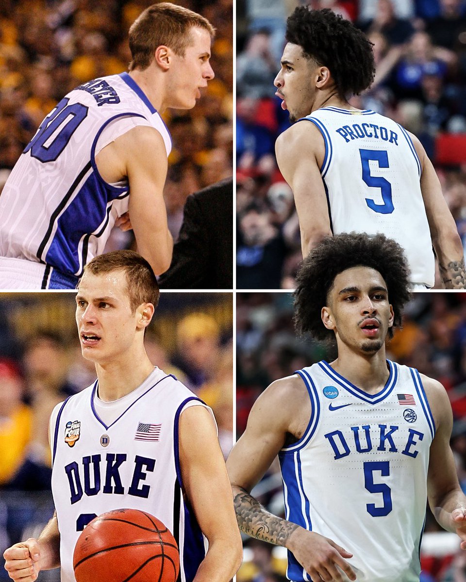Tyrese Proctor is the first <a href="/DukeMBB/">Duke Men’s Basketball</a> player to make five or more 3-pointers in back-to-back NCAA tournament games since Jon Scheyer in 2010 🔥