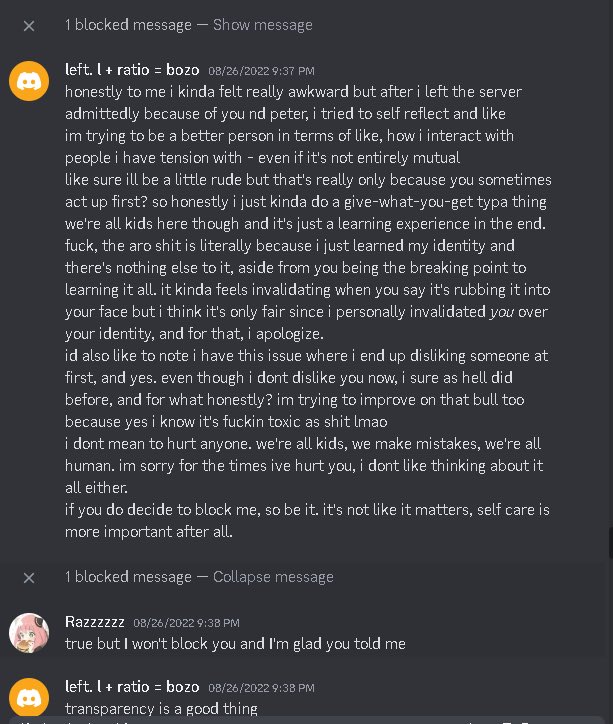 thesinkboy's tweet photo. …context, first pic was them vagueposting (they did this a LOT) which of course, w/o elaboration, made me kinda anxious and annoyed 
other pics are from after our *2 week relationship* breakup
like… aight bro. and i actually APOLOGIZED for being petty so idk what to tell u bro https://t.co/bL188y443D