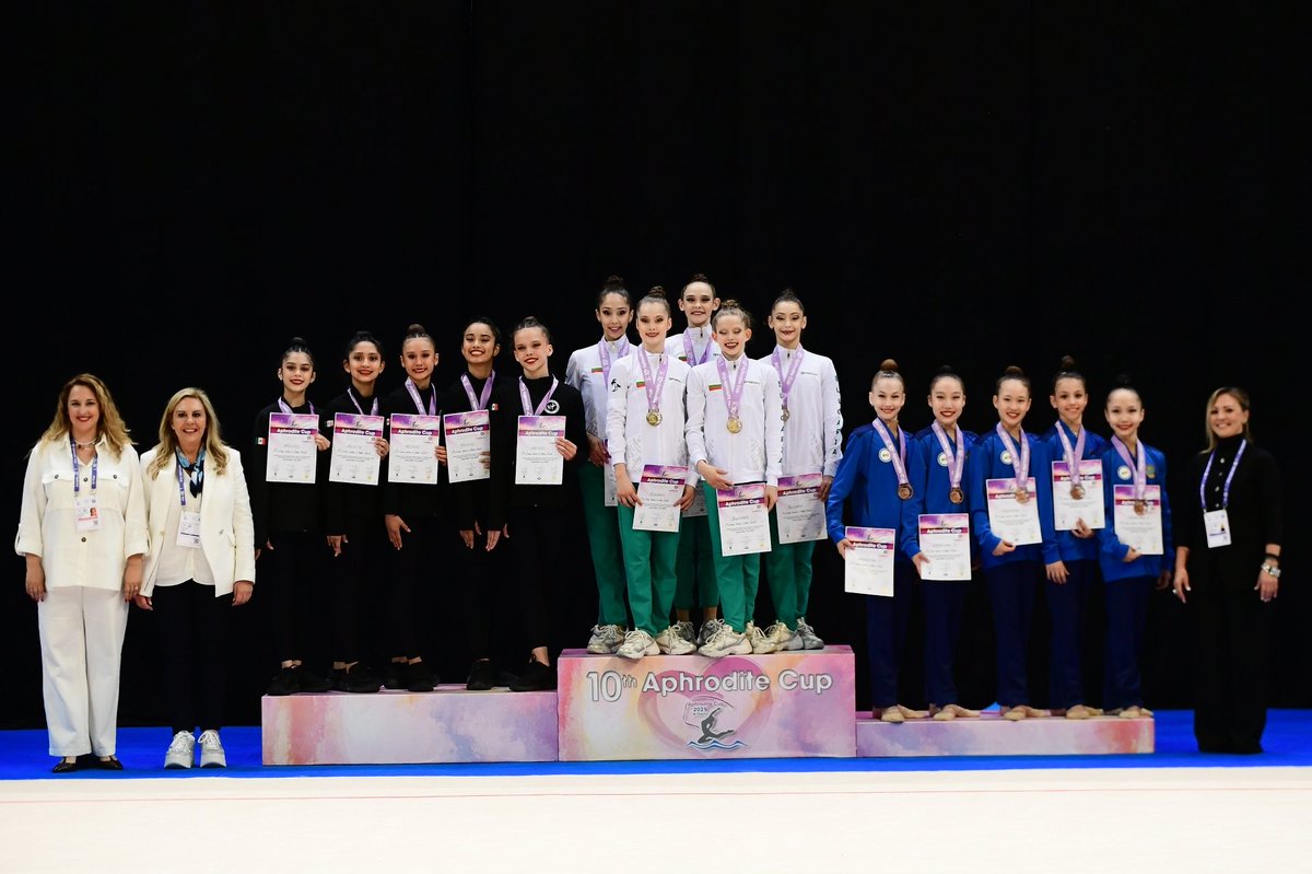 lorena3157's tweet photo. El conjunto mexicano de gimnasia rítmica junior se cuelga dos platas en las pruebas de 5 Clavas con una suma de 20.650 pts y 5 Aros con 21.300 pts en Aphrodite Cup en Atenas, Grecia, rumbo a los II Juegos Panamericanos Junior Asunción 2025. https://t.co/AdU1WJDVU2